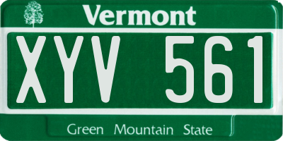 VT license plate XYV561