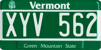 VT license plate XYV562