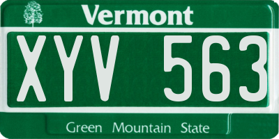 VT license plate XYV563