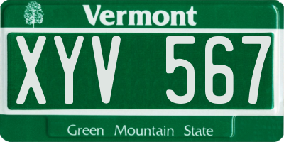 VT license plate XYV567