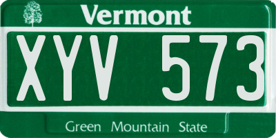VT license plate XYV573