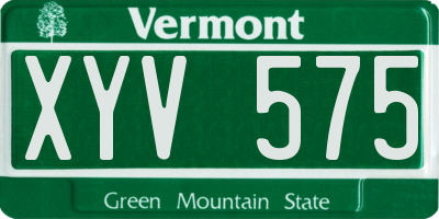 VT license plate XYV575
