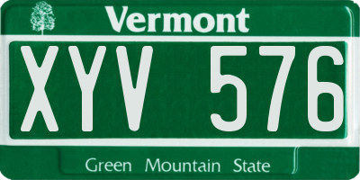 VT license plate XYV576