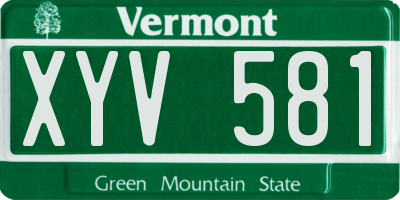 VT license plate XYV581