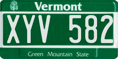 VT license plate XYV582