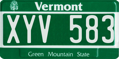 VT license plate XYV583