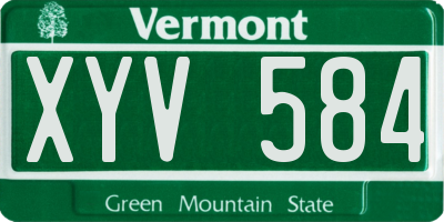 VT license plate XYV584
