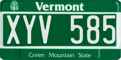 VT license plate XYV585