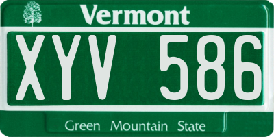 VT license plate XYV586