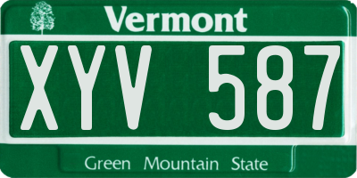 VT license plate XYV587