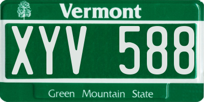 VT license plate XYV588