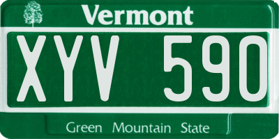 VT license plate XYV590