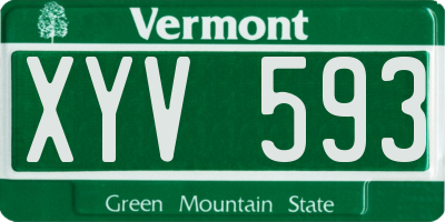 VT license plate XYV593