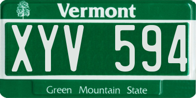 VT license plate XYV594