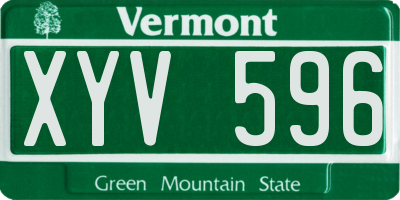 VT license plate XYV596