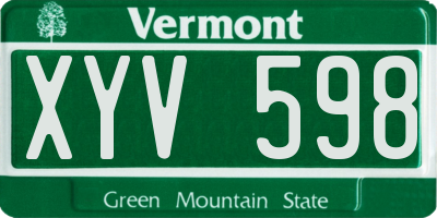 VT license plate XYV598