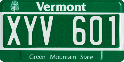 VT license plate XYV601