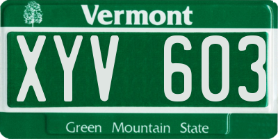 VT license plate XYV603