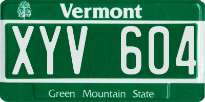 VT license plate XYV604