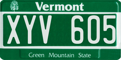 VT license plate XYV605