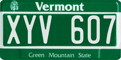 VT license plate XYV607