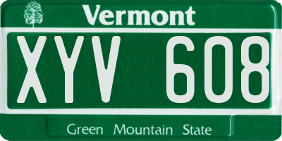 VT license plate XYV608