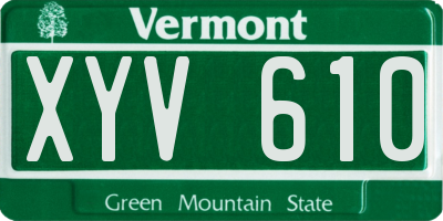 VT license plate XYV610