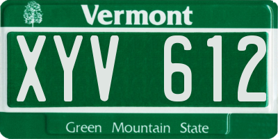 VT license plate XYV612