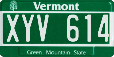 VT license plate XYV614