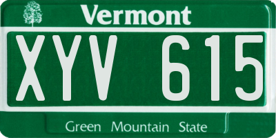 VT license plate XYV615