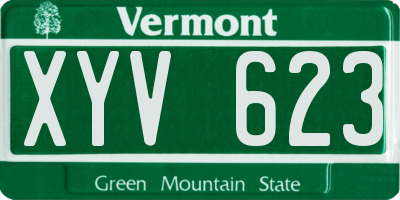 VT license plate XYV623