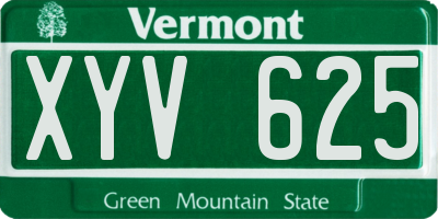 VT license plate XYV625