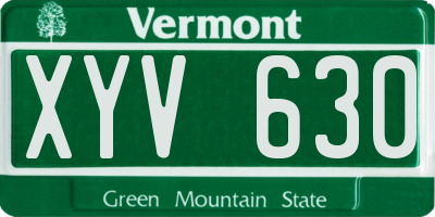 VT license plate XYV630