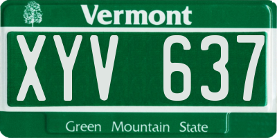 VT license plate XYV637