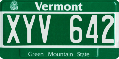 VT license plate XYV642