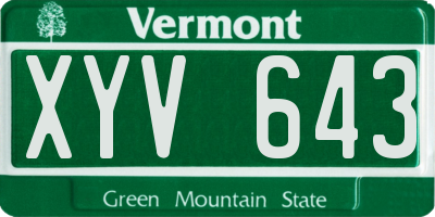 VT license plate XYV643