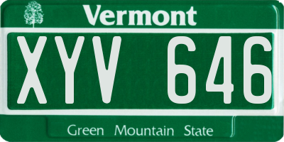 VT license plate XYV646