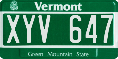 VT license plate XYV647