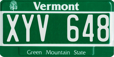 VT license plate XYV648