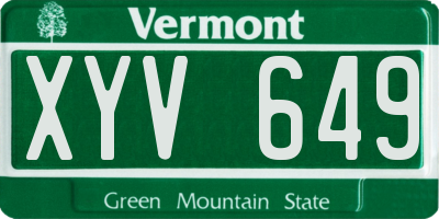 VT license plate XYV649