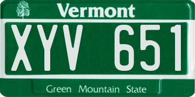 VT license plate XYV651