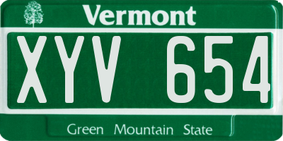VT license plate XYV654