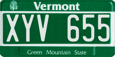 VT license plate XYV655