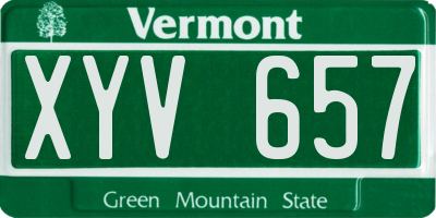 VT license plate XYV657