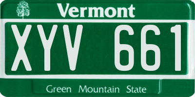 VT license plate XYV661
