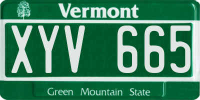VT license plate XYV665