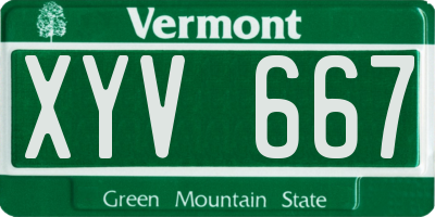VT license plate XYV667