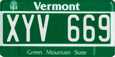 VT license plate XYV669