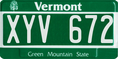 VT license plate XYV672