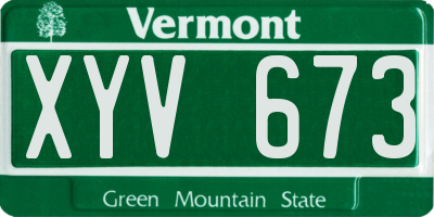 VT license plate XYV673